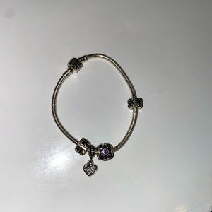 Pandora bracelet with charms